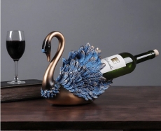 Nordic Sapphire Blau Schwan Modell Skulptur Kreative Harz Tier Wein Rack Handwerk