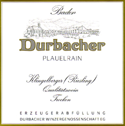 2018 Durbacher Plauelrain KLINGELBERGER RIESLING QbA -trocken- Ltr. WG Durbach