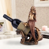 Weinflaschenhalter Meerjungfrau Dolphin Design Weinregal Chic Rotwein Display in gold/rotgold