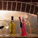 Weinhalter Dame in Rot